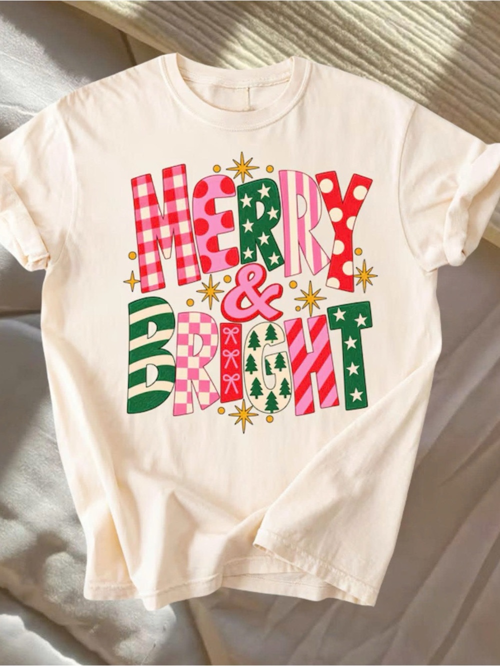 Merry & Bright Christmas Shirt, Festival Holiday Shirt, Festival Xmas